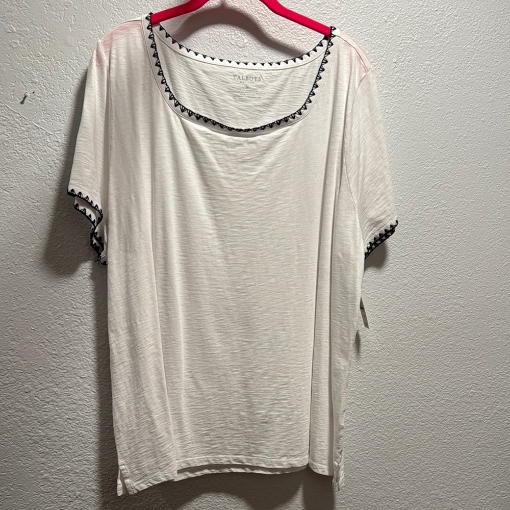 Talbots White Short Sleeve Top